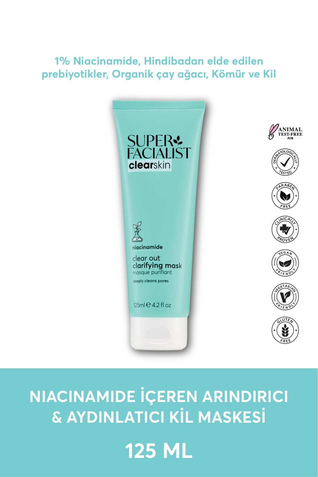 Super Facialist Niacinamide İçeren Arındırıcı & Aydınlatıcı Kil Maskesi 125 ML