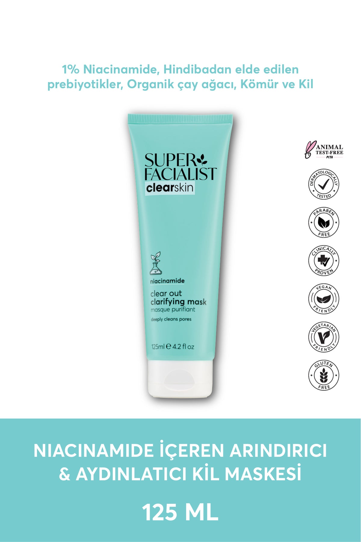 Super Facialist Niacinamide İçeren Arındırıcı & Aydınlatıcı Kil Maskesi 125 ML