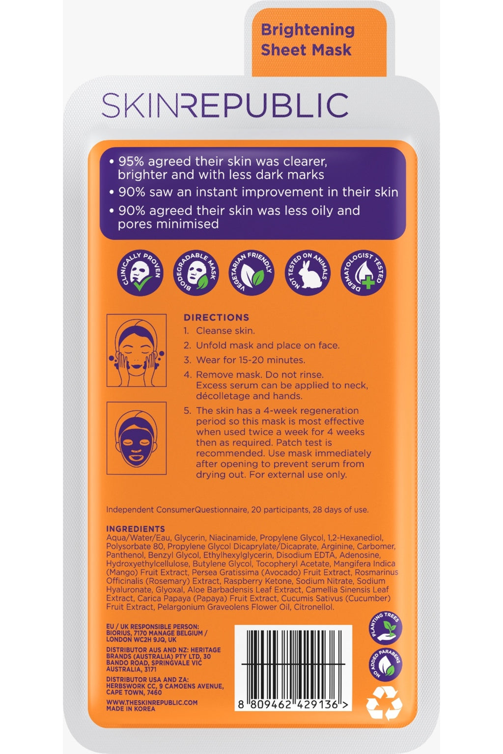 Skin Republic Niacinamide 2% Face Mask 25 ml