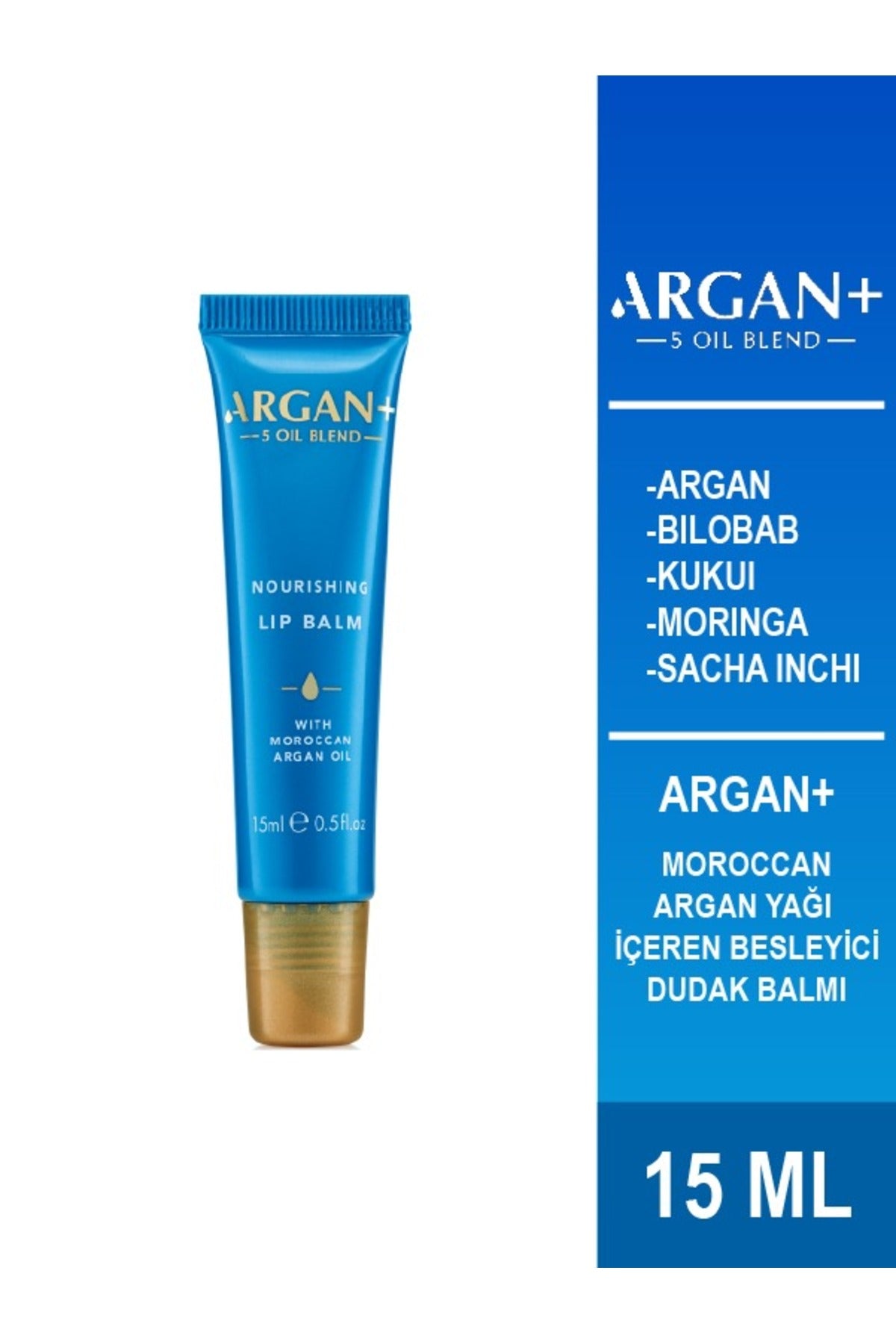 ARGAN + Moroccan Argan Yağı İçeren Besleyici Dudak Balmı 15ml
