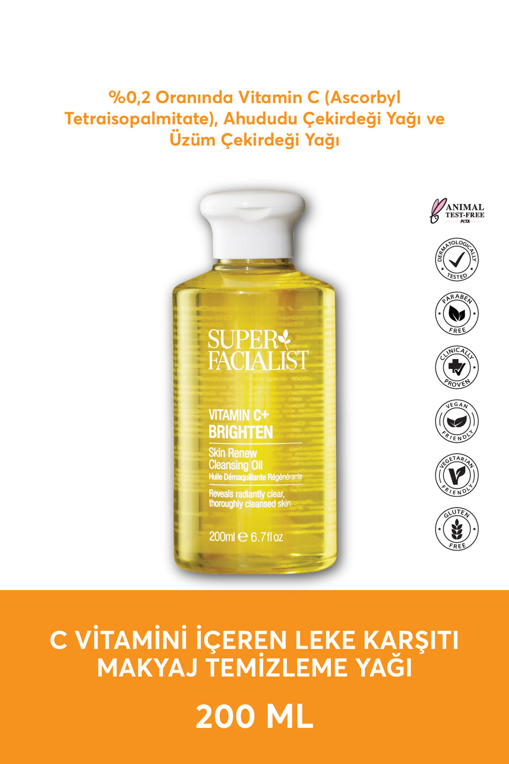 Super Facialist C Vitamini İçeren Leke Karşıtı Makyaj Temizleme Yağı 200 ML