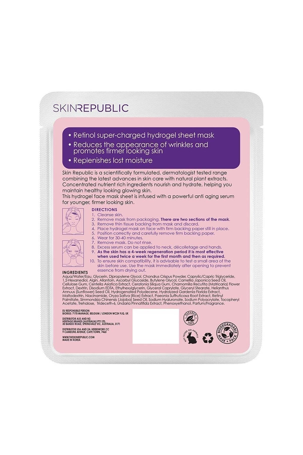 Retinol Hidrojel Yüz Maskesi