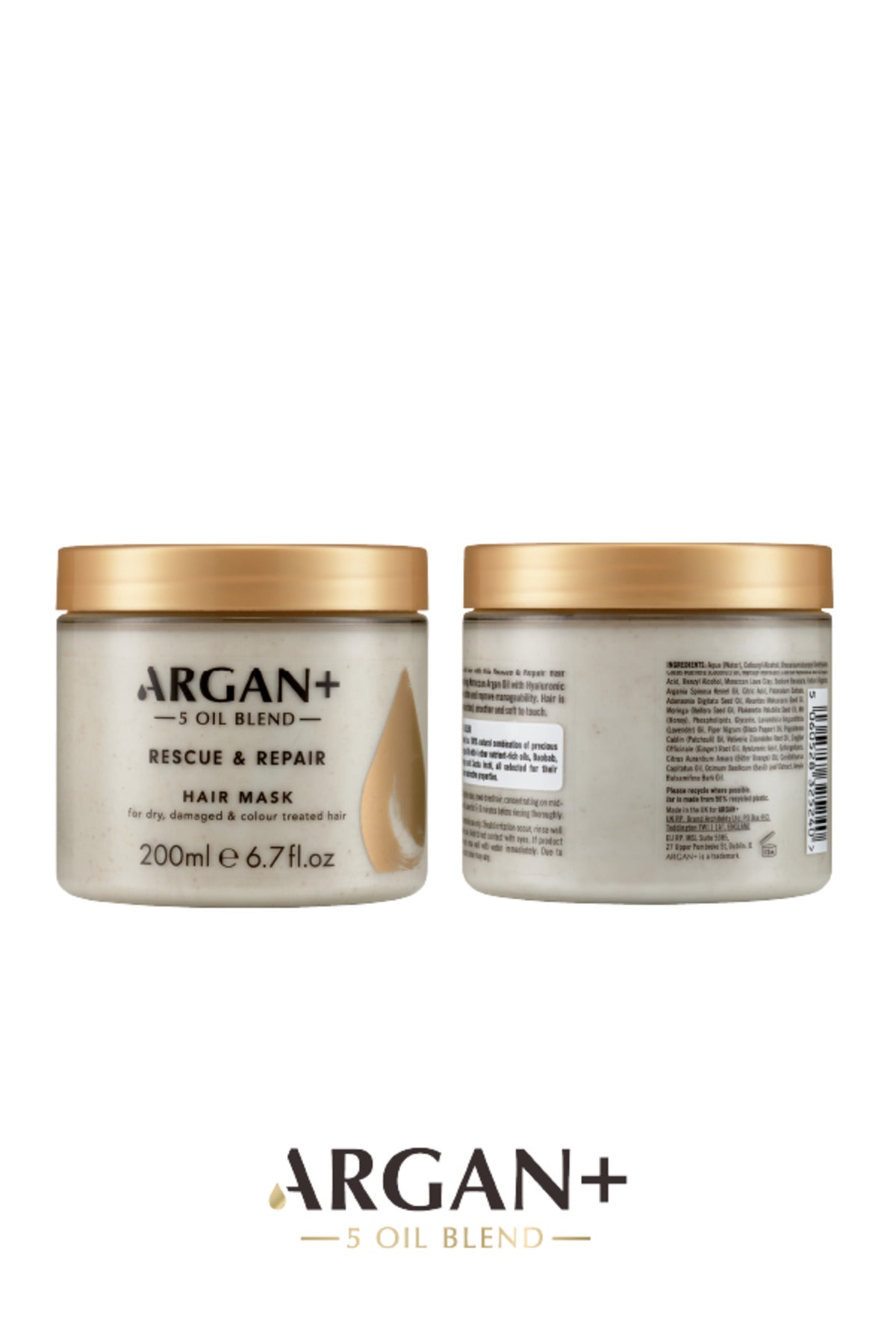 ARGAN + Kuru Ve Yıpranmış Saçlara Özel Yoğun Bakım Yapan Saç Maskesi 200ml