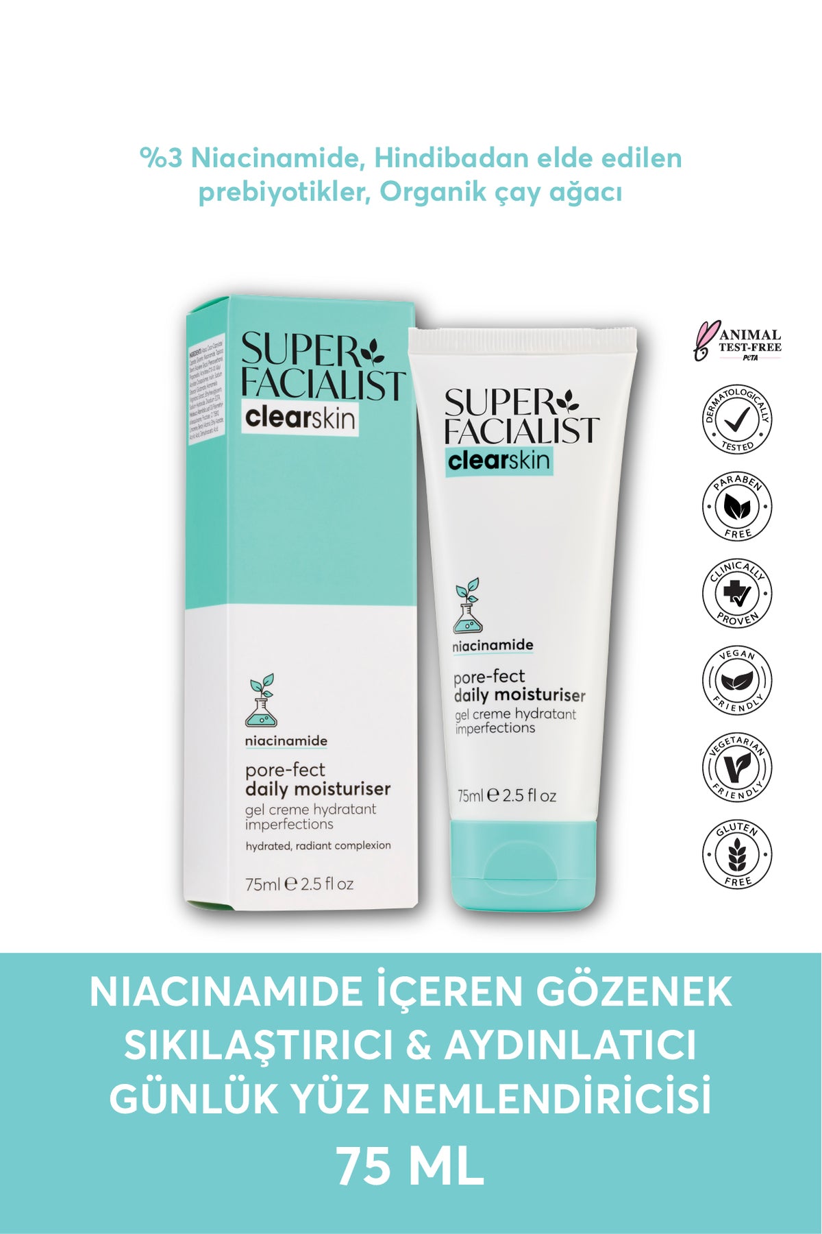 Super Facialist Niacinamide İçeren Gözenek Sıkılaştrıcı & Aydınlatıcı Yüz Nemlendiricisi 75 ML